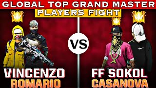 VINCENZO amp ROMARIO VS FF SOKOL amp CASANOVA Clash Squad custom match with Top Global Grand MASTER [upl. by Carlton451]