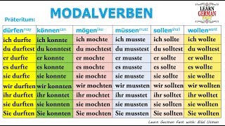 Learn German MODALVERBEN Präteritum dürfen können mögen müssen sollen wollen [upl. by Adeys78]