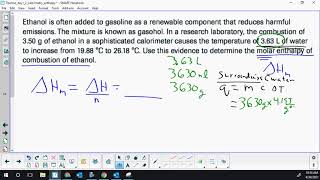 Lesson 3  Calculating molar enthalpy from calorimetry [upl. by Alyag259]