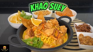 Chicken Khao Suey Recipe  Burmese Khow Suey  Curried Noodle Soup [upl. by Ttoille]