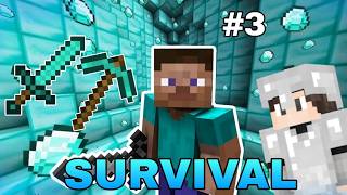 Minecraft Survival 3 mining some diamonds and iron for Armor  Vnuu [upl. by Roban]