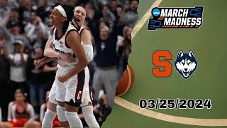 Full Game  Syracuse vs UConn  March 25 2024  NCAA Womens Championship [upl. by Araec201]