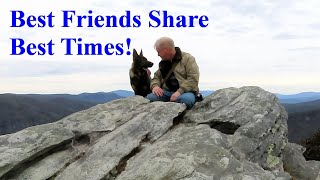 Hiking with Dog for a great view of the Linville Gorge from Hawksbill Mt [upl. by Nellir]