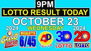 9pm Draw Lotto Result Today October 23 2024 PCSO [upl. by Marilyn500]