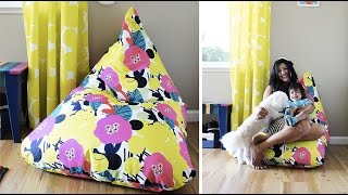 How to Make an Amazing Easy Bean Bag Chair Sillón Puff Tutorial  Live Colorful [upl. by Peltz66]