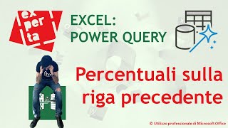 EXCEL  POWER QUERY 📢 Calcolare la percentuali sulla riga precedente [upl. by Kariv]