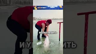 🐟❄️ Как китайцы добывают рыбу изпод льда freekino [upl. by Ramilahs]