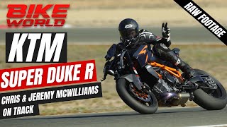 KTM 1390 Super Duke R Raw Footage On Track  Chris Chases Jeremy McWilliams Around Almería [upl. by Eilatan215]