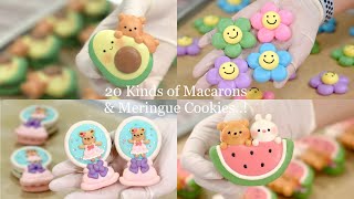 20 Kinds of Macarons amp Meringue Cookies I made [upl. by Thalassa442]