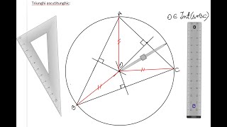 Linii importante in triunghi Mediatoarea Cercul circumscris triunghiului [upl. by Ynaffital509]
