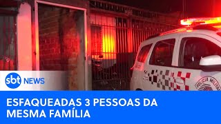 Família é esfaqueada após discussão na zona leste de SP  SBTNewsnaTV 020924 [upl. by Emiaj]