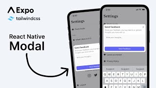 Build a custom React Native Modal  Expo  TailwindCSS [upl. by Richelle334]