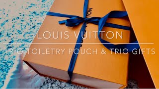 LOUIS VUITTON  UNBOXING THE NEW TRIO TOILETRY POUCH  REVIEW ON LV PERFUMES amp FREEBIES FROM LV [upl. by Renae99]