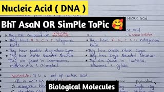 Nucleic Acid Structure  DNA And RNA  Biological Molecules Class 11 [upl. by Nrubua]