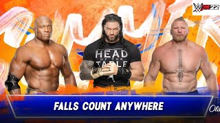 WWE 2K22  ROMAN REIGNS vs BOBBY LASHLEY vs BROCK LESNER  SUMMERSLAM 2022  PS4 GAMEPLAY [upl. by Naejarual845]