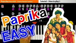 Paprika EASY（Foorin／Kenshi Yonezu） Piano Tutorials by K2 [upl. by Dann]