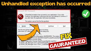 Net framework unhandled exception has occurred in your application Fix [upl. by Ha]