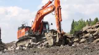 Hitachi ZX470LCH5 large excavators in action in Norway [upl. by Brindell120]