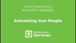 How to Schedule your Volunteers  Planning Center Services [upl. by Rhoda]