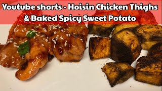 Hoisin Chicken Thighs and Baked Savory Sweet Potato [upl. by Rafe14]