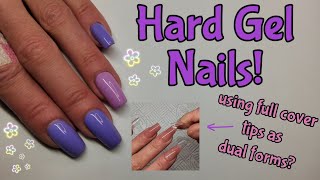 HARD GEL NAILS MADE EASY USING FULL COVER TIPS AS DUAL FORMS [upl. by Rosemonde]