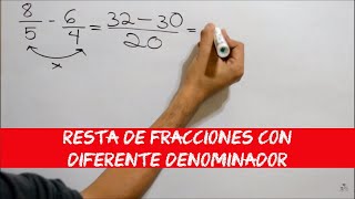 Resta de fracciones con diferente denominador  Método de producto cruzado [upl. by Gisela]