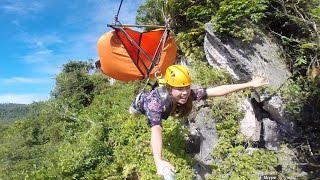 GoPro Superman Zipline at Ugong Rock Puerto Princesa Palawan Philippines [upl. by Lory]