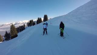 Skiing Morillon to Tete des Saix Coulouvrier lift Feb 2018 [upl. by Killen]