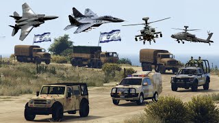 8000 Israeli Military Tanks amp War Vehicles Destroyed by Irani Fighter Jets Drone amp Helicop  GTA 5 [upl. by Ierdna]