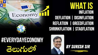 Inflation Deflation Disinflation Reflation Greedflation Shrinkflation  Explained by Suresh Sir [upl. by Mulligan]