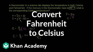 Converting Fahrenheit to Celsius  PreAlgebra  Khan Academy [upl. by Lisetta867]