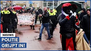 Politie grijpt in na confrontatie tussen zwarte pieten en KOZP [upl. by Robison]