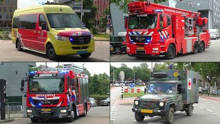 Brandweer Transplantatieteam en Ambulances met spoed onderweg tijdens de Nijmeegse Vierdaagse 2024 [upl. by Sylvester]