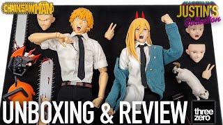 Chainsaw Man Denji amp Power Threezero 16 Scale Figures Unboxing amp Review [upl. by Felizio]