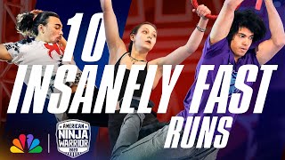 Top 10 Insanely Fast Runs from Season 14  American Ninja Warrior  NBC [upl. by Zobkiw]