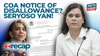 COA Notice of Disallowance vs VP Sara Dutertes confidential funds SERYOSO [upl. by Abita]