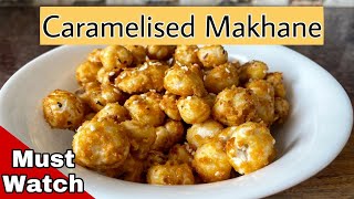 Caramelized Makhana  Makhana With Jaggery  Healthy Snack Recipe Shorts Youtubeshorts [upl. by Awuhsoj]