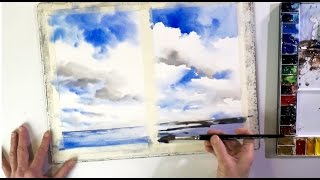 Wolken  Ganz einfach aquarellieren lernen 1 [upl. by Doerrer]