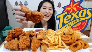 CHURCHS  TEXAS CHICKEN Fried Chicken Honey Butter Biscuits Onion Rings  Eating Show Mukbang [upl. by Nobie324]