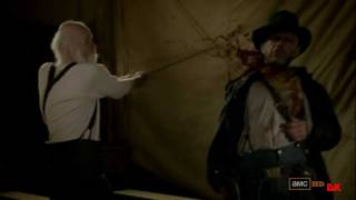 Hell On Wheels  The Preacher Cuts off Lieutenant Griggs Head [upl. by Ahsenar]