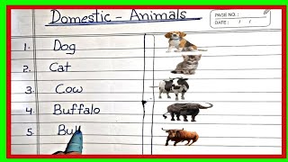 Domestic animals name in english  Name of pets  Names of domestic [upl. by Trofmoc]