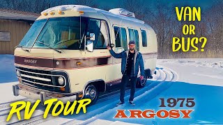 SUPER CUTE  The Worlds SMALLEST Vintage Class A Motorhome Airstream Argosy [upl. by Cleres]