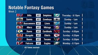 Favorite Matchups and Stacks for Week 2  NFL Fantasy Live [upl. by Amjan515]