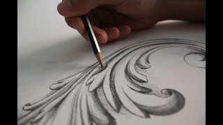 Visual Art  Acanthus Leaf  Speed Drawing [upl. by Joe]