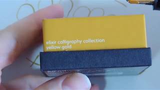 Montblanc limited edition ink elixire calligraphy collection yellow gold [upl. by Aihcila592]