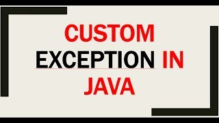 CUSTOM EXCEPTION IN JAVA [upl. by Ytitsahc]