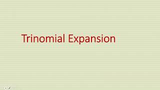 Trinomial Expansion [upl. by Stevy915]