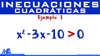 Inecuaciones Cuadráticas  Segundo grado  Ejemplo 1 [upl. by Mikkanen57]