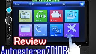 Auto Estereo 2 Din Bluetooth 7010B  7quot Car Player Review en Español [upl. by Ainoloppa]