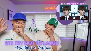 Couple First Time Reaction to BTS Try Not To Laugh Challenge 1 [upl. by Aneetsyrk721]